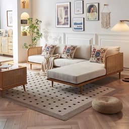 Ghế sofa góc gỗ tự nhiên phối mây VUADECOR VS112 3