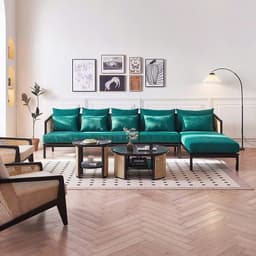 Ghế sofa góc gỗ tự nhiên phối mây VUADECOR VS113 2