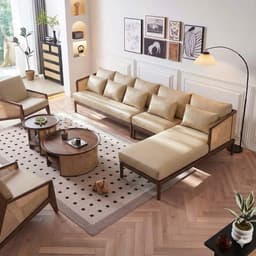 Ghế sofa góc gỗ tự nhiên phối mây VUADECOR VS113 5
