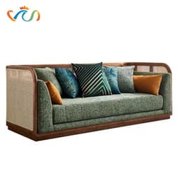 Ghế sofa gỗ tự nhiên phối mây VUADECOR VS114 1