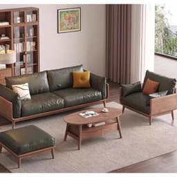Ghế sofa gỗ tự nhiên đệm nỉ, da VUADECOR VS115 7