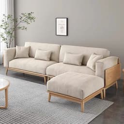Ghế sofa gỗ tự nhiên đệm nỉ, da VUADECOR VS115 3