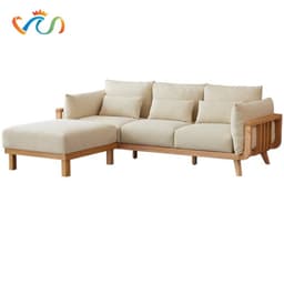Ghế sofa gỗ tự nhiên đệm nỉ, da VUADECOR VS116 1
