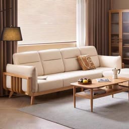 Ghế sofa gỗ tự nhiên đệm nỉ, da VUADECOR VS116 4