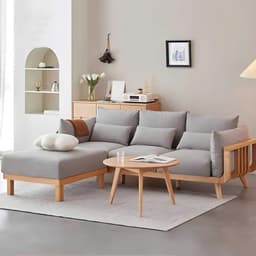 Ghế sofa gỗ tự nhiên đệm nỉ, da VUADECOR VS116 7