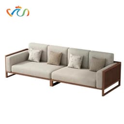 Ghế sofa gỗ tự nhiên đệm nỉ, da VUADECOR VS117 1
