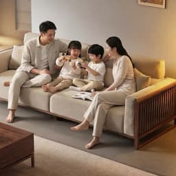 Ghế sofa gỗ tự nhiên đệm nỉ, da VUADECOR VS117 3