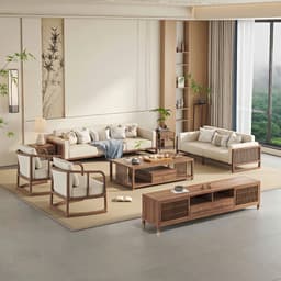 Ghế sofa gỗ tự nhiên đệm nỉ, da VUADECOR VS117 6