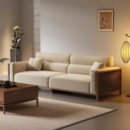 Ghế sofa gỗ tự nhiên đệm nỉ, da VUADECOR VS117 2