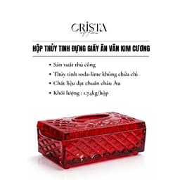 HỘP THỦY TINH ĐỰNG GIẤY ĂN VÂN KIM CƯƠNG CRISTA HOME 60250 -  ĐIỂM NHẤN TINH TẾ CHO MỌI KHÔNG GIAN 7