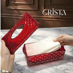 HỘP THỦY TINH ĐỰNG GIẤY ĂN VÂN KIM CƯƠNG CRISTA HOME 60250 -  ĐIỂM NHẤN TINH TẾ CHO MỌI KHÔNG GIAN 9