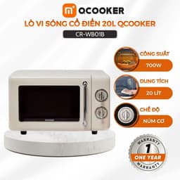 Lò Vi Sóng Cổ Điển Qcooker CR-WB01B Bảo Hành Chính Hãng Dung Tích 20L Công Suất 700W 1