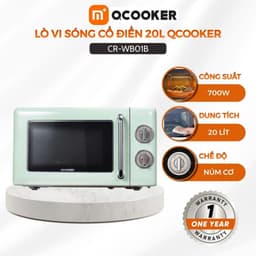 Lò Vi Sóng Cổ Điển Qcooker CR-WB01B Bảo Hành Chính Hãng Dung Tích 20L Công Suất 700W 2