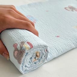 (1 ga giường 2 vỏ gối) Bộ Ga Gối Đũi Dệt Tơ Tre Sọc Pastel – Ga Giường Mềm Mát Thoáng Khí, Thấm Hút Tốt 2