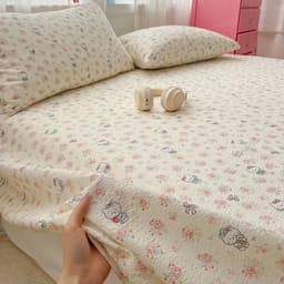 (1 ga giường 2 vỏ gối) Bộ Ga Gối Đũi Dệt Tơ Tre Sọc Pastel – Ga Giường Mềm Mát Thoáng Khí, Thấm Hút Tốt 5