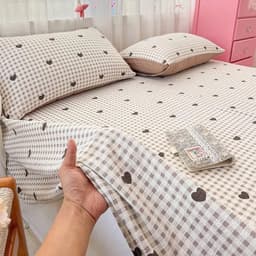 (1 ga giường 2 vỏ gối) Bộ Ga Gối Đũi Dệt Tơ Tre Sọc Pastel – Ga Giường Mềm Mát Thoáng Khí, Thấm Hút Tốt 7
