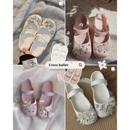 [AUTHENTIC 100%] Dép Crocs Classic Ballet chính hãng dép nữ chống nước, êm chân không kèm charm sale 1