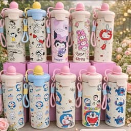 Bình giữ nhiệt 600ml inox 316 cao cấp có ống hút tiện lợi, quai xách chắc chắn, siêu cute 5