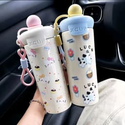 Bình giữ nhiệt 600ml inox 316 cao cấp có ống hút tiện lợi, quai xách chắc chắn, siêu cute 4