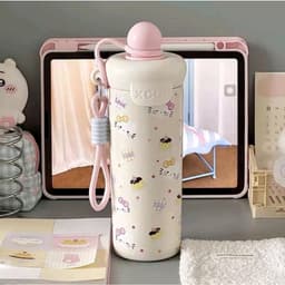 Bình giữ nhiệt 600ml inox 316 cao cấp có ống hút tiện lợi, quai xách chắc chắn, siêu cute 9