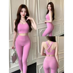 Bộ tập Gym, Yoga, Erobic cho nữ chất LuLu hàng Quảng Châu cao cấp BT804 7