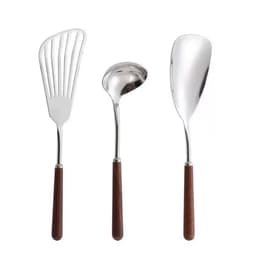 Set 3 thìa dụng cụ nấu ăn không gỉ tay cầm bằng gỗ dụng cụ nhà bếp VINBEO -[AL06] 6