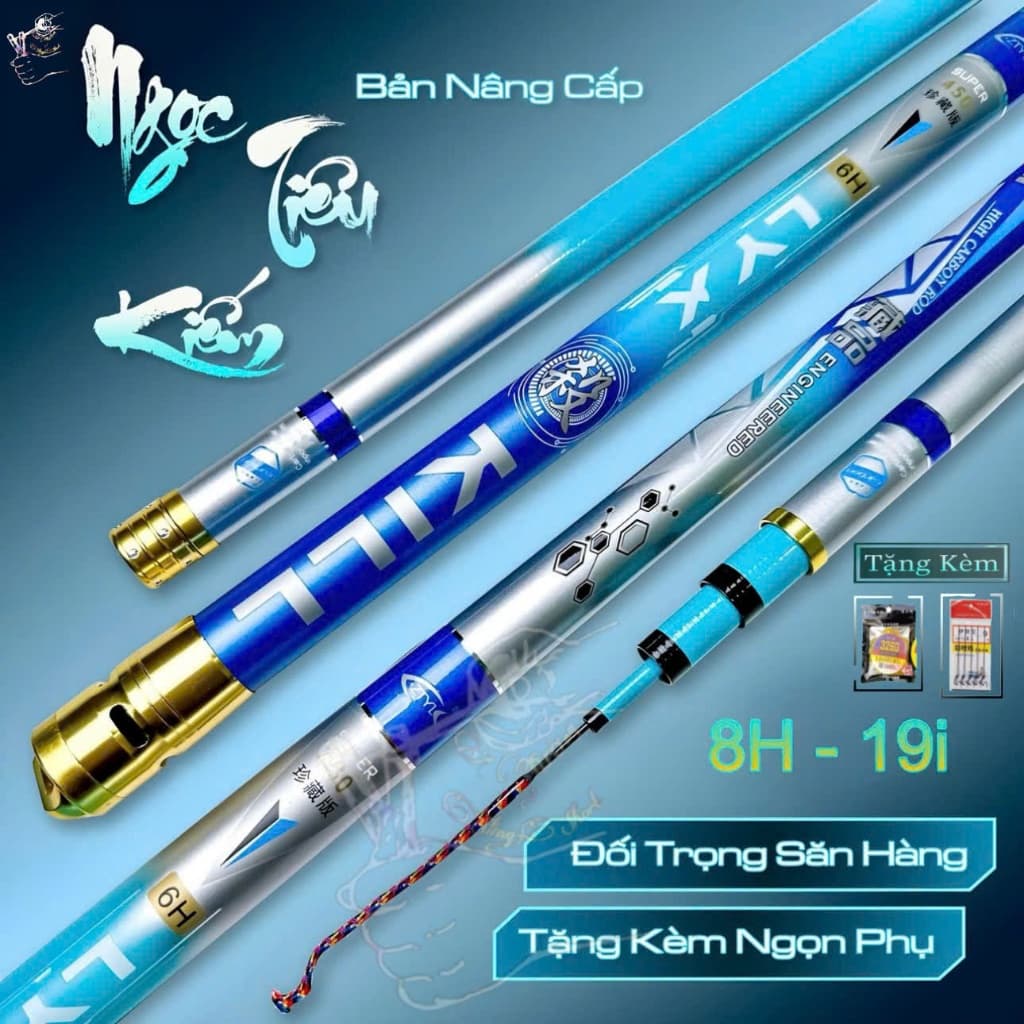 Cần câu tay Ngọc Tiêu Kiếm Bản 6H-8H- 19i Chuyên săn hàng Kèm ngọn phụ