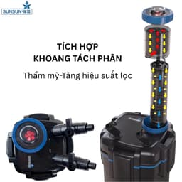 Lọc thùng tách phân Sunsun YWY 800 - tích hợp tách phân, lọc phụ, xả đáy 7