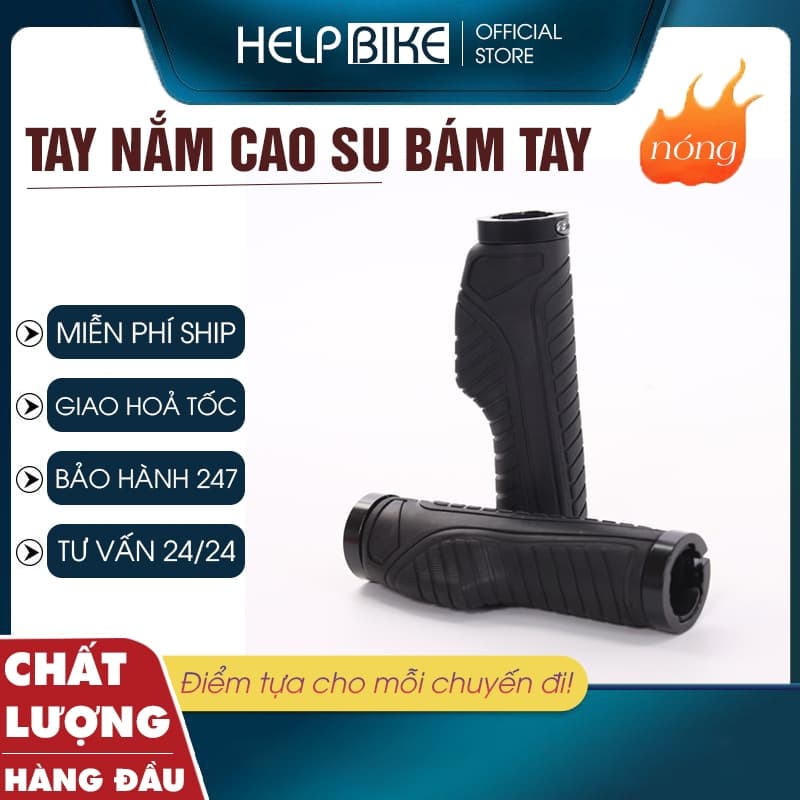 tay nắm xe đạp thể thao cực êm, loại CAO SU ĐẶC mịn tay - TN14
