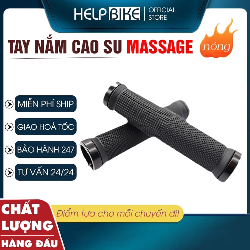 Tay nắm xe đạp thể thao gai massage, Có Đồ Lắp Đầy Đủ - TN15