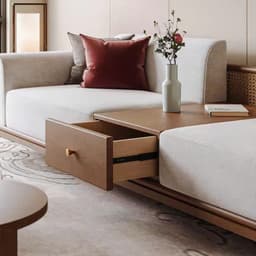 Ghế sofa gỗ phối mây đệm nỉ, da VUADECOR VS118 3