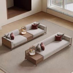 Ghế sofa gỗ phối mây đệm nỉ, da VUADECOR VS118 8