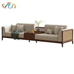 Ghế sofa gỗ phối mây đệm nỉ, da VUADECOR VS118 1