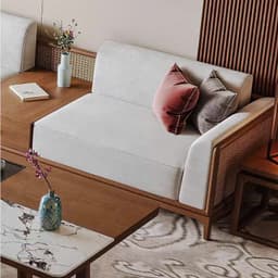 Ghế sofa gỗ phối mây đệm nỉ, da VUADECOR VS118 4
