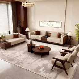Ghế sofa gỗ phối mây đệm nỉ, da VUADECOR VS118 7