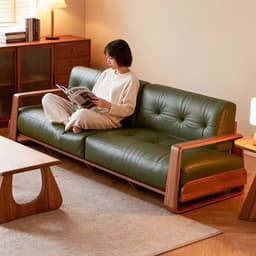 Ghế sofa gỗ tự nhiên đệm nỉ, da VUADECOR VS119 4
