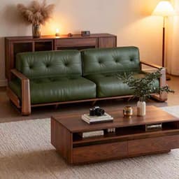 Ghế sofa gỗ tự nhiên đệm nỉ, da VUADECOR VS119 2