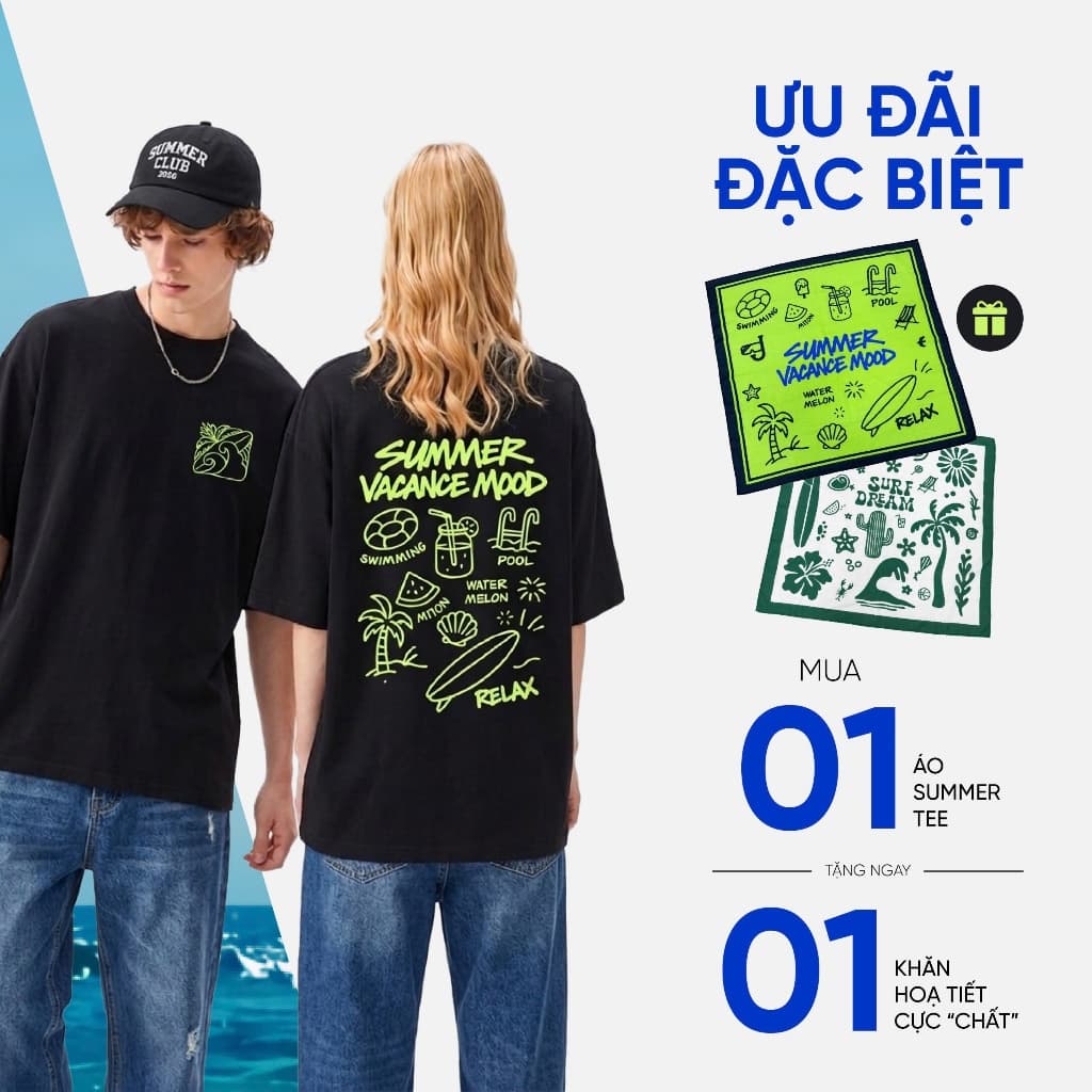 Áo thun nam ngắn tay DGC dáng suông họa tiết mùa hè mát mẻ phù hợp đi biển, du lịch - SATBF139M