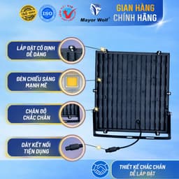 Đèn Pha NLMT 500W Mayor Wolf SMD IP67 Đèn Năng Lượng Mặt Trời Ngoài Trời Siêu Sáng 3