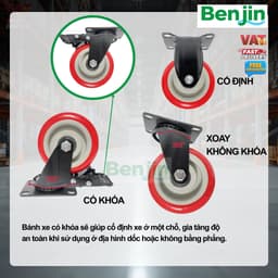  Bánh xe đẩy mạ điện tải trung màu đỏ bánh xe xoay, cố định PP 40mm, 50mm, 60mm, 70mm, 10mm 4