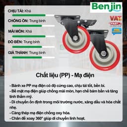  Bánh xe đẩy mạ điện tải trung màu đỏ bánh xe xoay, cố định PP 40mm, 50mm, 60mm, 70mm, 10mm 5