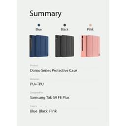 [DUX DUCIS-Có Khay Bút] Bao Da MTB Samsung Tab S9 FE+ / S9 FE PLUS 12.4" 2023 DOMO Series Lưng Dẻo Vải Jean Chính Hãng 5