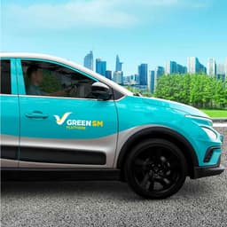 Tem Logo Green SM Dán Không Nền, Mẫu mới của Xanh SM, dán Ôtô, Xe máy, Mũ Bảo Hiểm 3