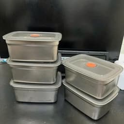 [COMBO 5] Hộp Inox 1500ML Dày Dặn, Nắp Đậy Silocon Hút Chân Không, zoang chống chàn - Khay Inox Đựng Đồ Tủ Lạnh 2