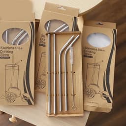 Bộ 4 Ống Hút Inox 304 Cao Cấp Tặng Kèm Cọ Rửa - Ống Hút Kim Loại Tái Sử Dụng Bảo Vệ Môi Trường 1