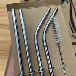 Bộ 4 Ống Hút Inox 304 Cao Cấp Tặng Kèm Cọ Rửa - Ống Hút Kim Loại Tái Sử Dụng Bảo Vệ Môi Trường 3