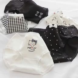 Combo 10 quần Hình Mèo xinh xắn cho bé gái, chất vải cotton, cạp ren mềm, co giãn 4 chiều 8