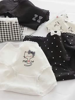 Combo 10 quần Hình Mèo xinh xắn cho bé gái, chất vải cotton, cạp ren mềm, co giãn 4 chiều 9