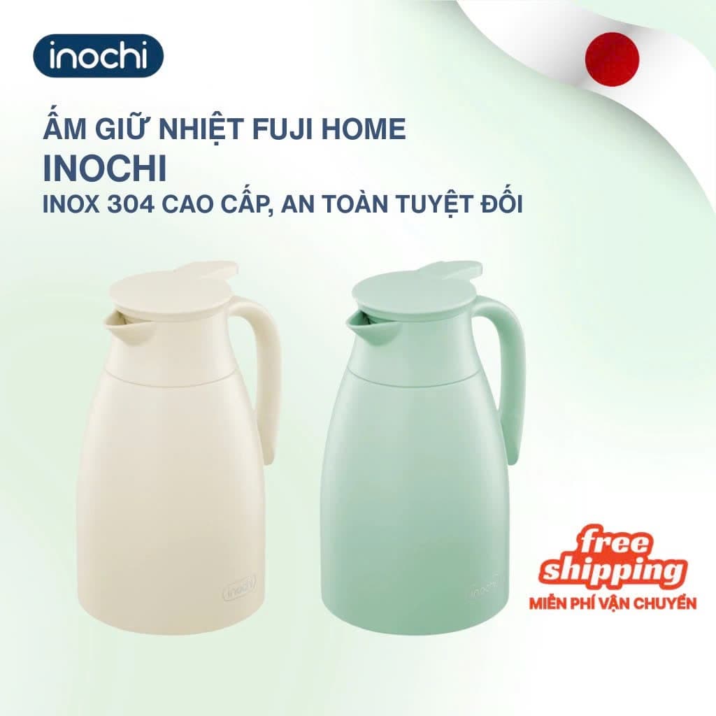 Ấm giữ nhiệt Fuji Home Inochi 1500ml – Inox 304, giữ nóng lạnh lâu, bền đẹp, dung tích lớn, cao cấp