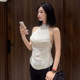 Áo Cổ Yếm Ôm Body Xếp Ly Quyến Rũ Hở Lưng Dây Mảnh Phối Đi Tiệc, Đi Chơi Sang Chảnh Slay 6